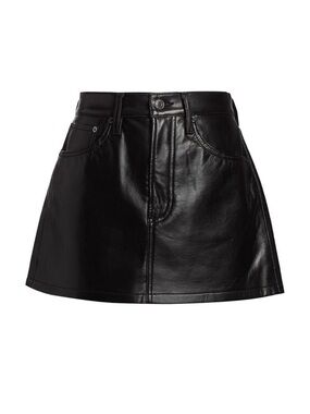 Agolde Black Faux Leather Mini Skirt